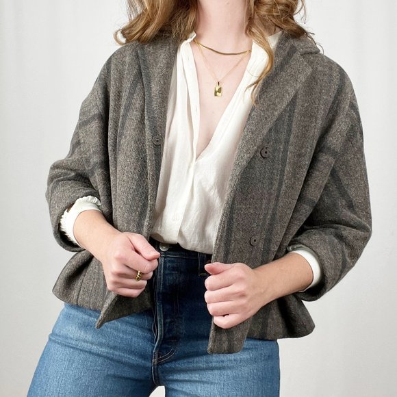 Marni Mohair Wool Baby Alpaca Highlander Cropped Blazer Jacket Coat Shrug Italy - Picture 7 of 7